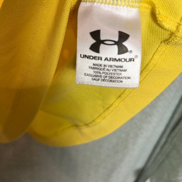 Women's Yellow Under Amour Sleeveless Knit collared Polo shirt Size M - Picture 4 of 7